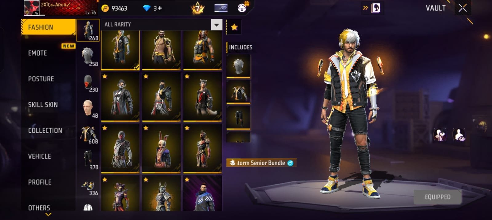 🔥 7 YEARS OLD PREMIUM FREE FIRE ID | LVL 76 | HEROIC | PRIME 8 🔥 photo 3
