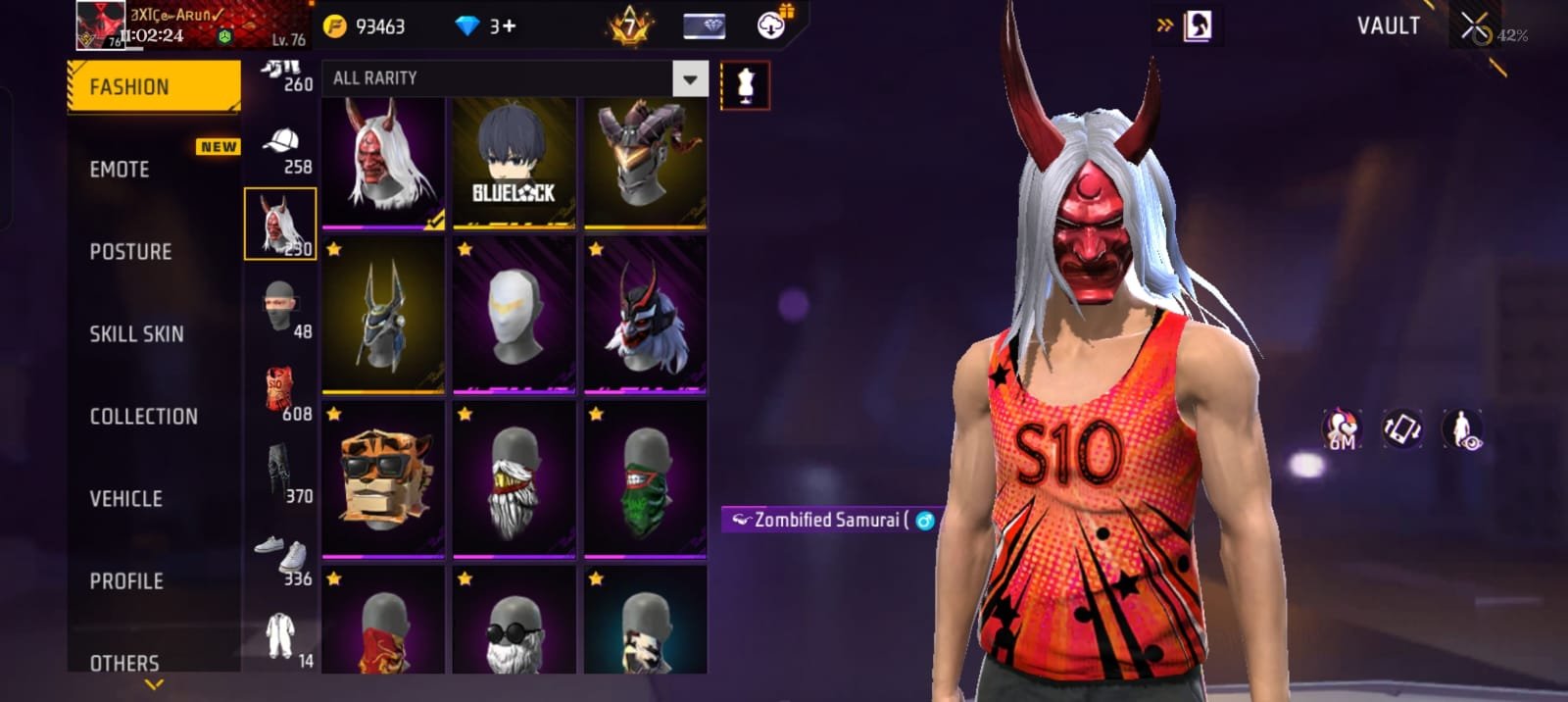 🔥 7 YEARS OLD PREMIUM FREE FIRE ID | LVL 76 | HEROIC | PRIME 8 🔥 photo 7